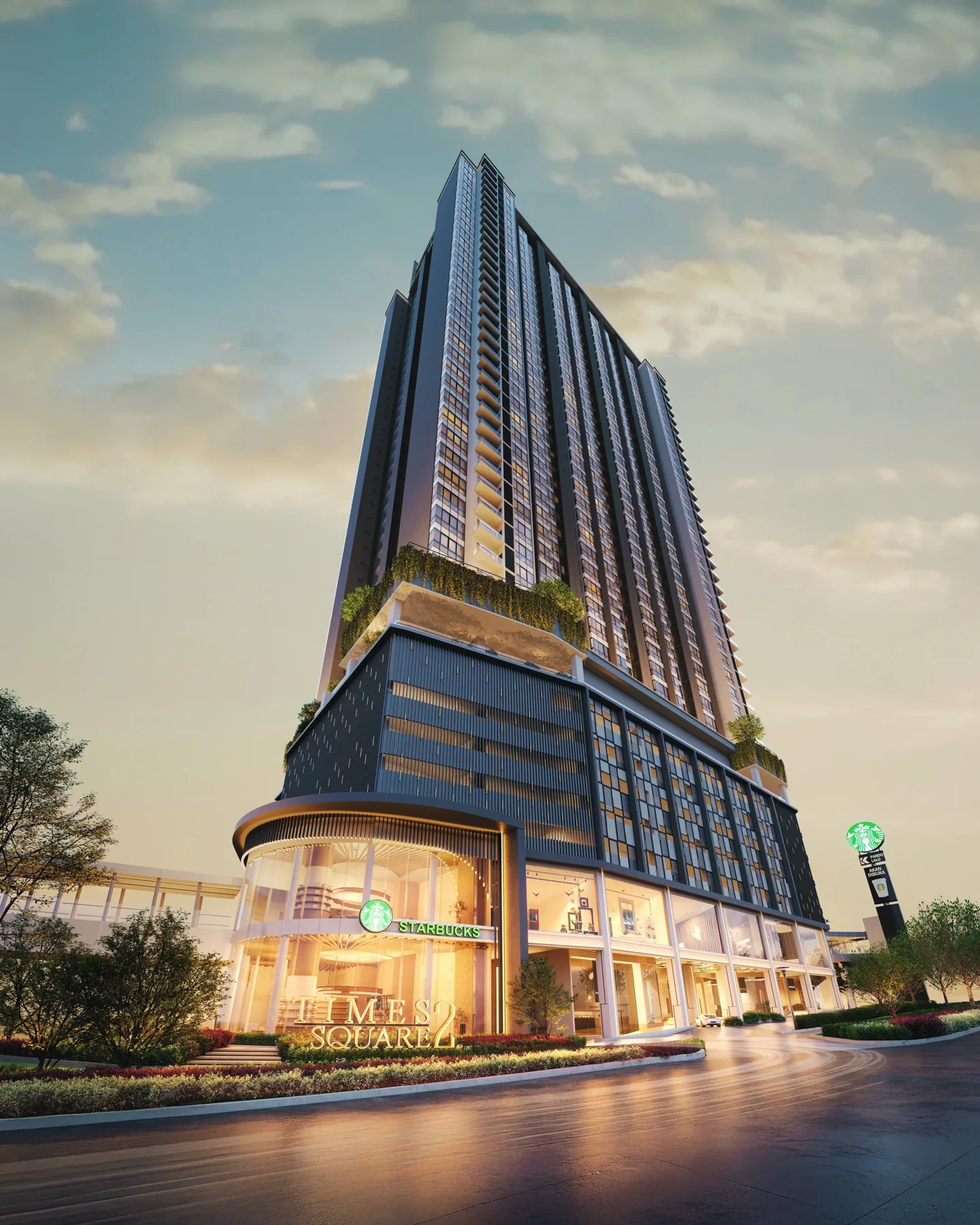 Times Square 2 tower and entrance on Jalan Imbi